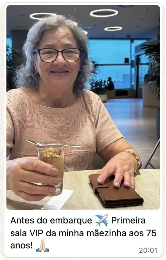 Depoimento - primeira sala VIP aos 75 anos